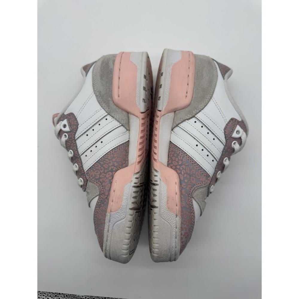 Adidas Rivalry Low White Grey Pink Leopard Print Sneakers Womens Size 6 GW0696